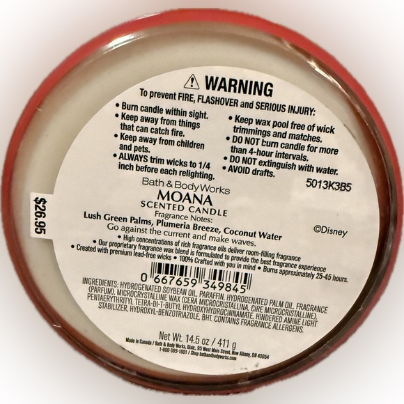 Bath & Body Works Princess Moana Candle - Red and Gold - Picture 5 of 5